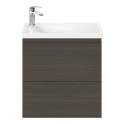 GoodHome Kentia Walnut Veneer Wall-Mounted Bathroom Cabinet (H) 600mm (W) 600mm - thumbnail 4