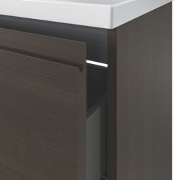 GoodHome Kentia Walnut Veneer Wall-Mounted Bathroom Cabinet (H) 600mm (W) 600mm - thumbnail 8