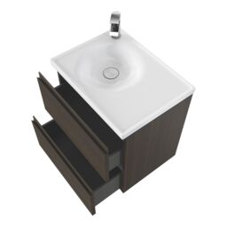 GoodHome Kentia Walnut Veneer Wall-Mounted Bathroom Cabinet (H) 600mm (W) 600mm - thumbnail 6