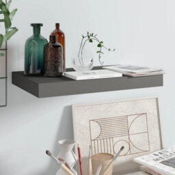Berkfield Floating Wall Shelf High Gloss Grey 40X23X3.8 Cm Mdf
