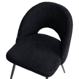 Beliani Set Of 2 Dining Chairs Onaga Boucle Black - thumbnail 8