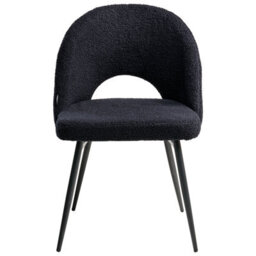 Beliani Set Of 2 Dining Chairs Onaga Boucle Black - thumbnail 6