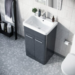 Nes Home Afern 500mm Vanity Unit Cabinet And Wash Basin Anthracite - thumbnail 4