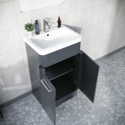 Nes Home Afern 500mm Vanity Unit Cabinet And Wash Basin Anthracite - thumbnail 6