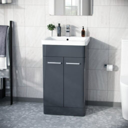 Nes Home Afern 500mm Vanity Unit Cabinet And Wash Basin Anthracite - thumbnail 2