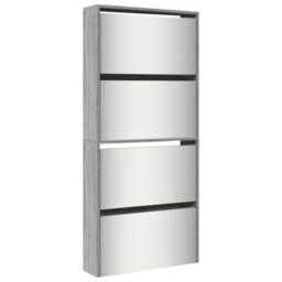 Berkfield Shoe Cabinet With Mirror 4-Layer Grey Sonoma 63X17X134 Cm - thumbnail 2