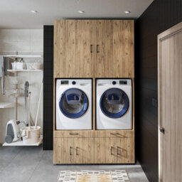 Roomart A Plus, Twin Washer And Dryer Cabinet Set, Oak Effect, Extra Tall - thumbnail 2