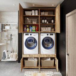 Roomart A Plus, Twin Washer And Dryer Cabinet Set, Oak Effect, Extra Tall - thumbnail 4