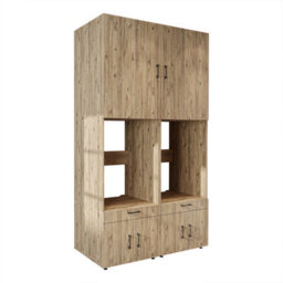 Roomart A Plus, Twin Washer And Dryer Cabinet Set, Oak Effect, Extra Tall - thumbnail 5