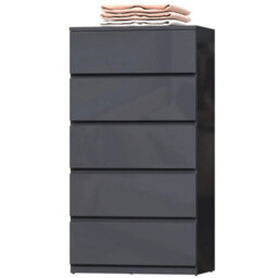 Bedroom Chest Of Drawers, 5 Drawers Dresser, Drawer Unit, Grey - thumbnail 1
