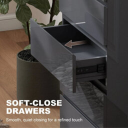 Bedroom Chest Of Drawers, 5 Drawers Dresser, Drawer Unit, Grey - thumbnail 5