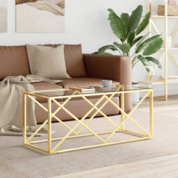 Walplus Coffee Table 110X45X45 Cm Stainless Steel And Glass - thumbnail 1