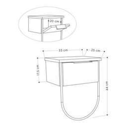 Fwstyle Modern 1 Door Bedside Table Cabinet Mocha Grey Wall Mounted Design - thumbnail 2