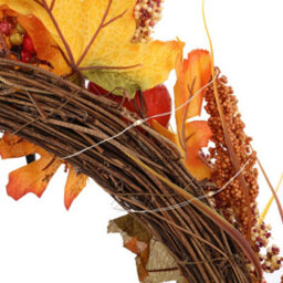 Darphe Large Autumn Golden Sorghum Wreath Decoration With Led Lights - thumbnail 7