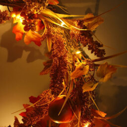Darphe Large Autumn Golden Sorghum Wreath Decoration With Led Lights - thumbnail 8