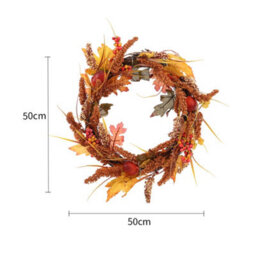 Darphe Large Autumn Golden Sorghum Wreath Decoration With Led Lights - thumbnail 9