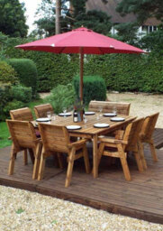 Charles Taylor Trading Eight Seater Square Table Set With Cushions - W250 X D250 X H98 - Fully Assemble - Burgundy - thumbnail 4