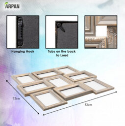 "Arpan Vintage Gold Multi Aperture Picture Photo Frame, Holds 9 X 6X4"" Photos, Best Gifting Frame, Family Frame" - thumbnail 4