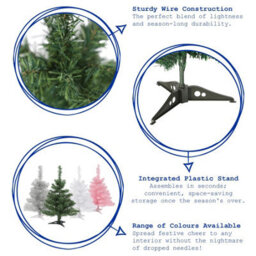 Harbour Housewares Artificial Fir Christmas Trees - 60Cm - Green - Pack Of 2 - thumbnail 2