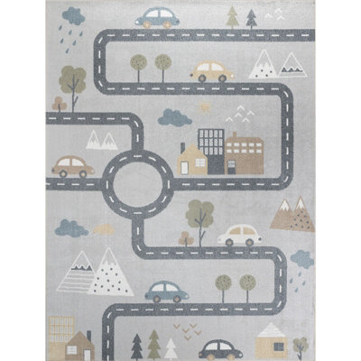 Livabliss Lillian Kids Light Grey Black Washable Rug For Children's Rooms 120 X 170 Cm - image 1