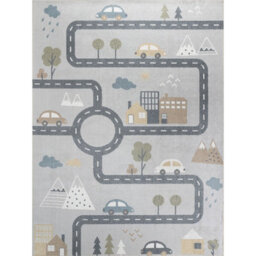 Livabliss Lillian Kids Light Grey Black Washable Rug For Children's Rooms 120 X 170 Cm