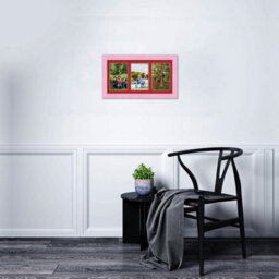 AK Frames 40X20Cm Pastel Pink Classic Multi Photo Frame With Crimson Mount - Holds 3 Apertures (3X) 6X4 Photos - thumbnail 3