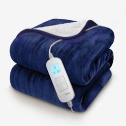 Cosi Home Fleece & Sherpa Electric Heated Throw - Navy - thumbnail 3