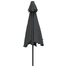 Berkfield Outdoor Parasol With Led Lights And Steel Pole 300Cm Anthracite - thumbnail 5