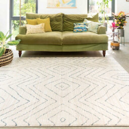 Loomed Beige Abstract Chevron Moroccan Berber Living Area Rug 80X150Cm - thumbnail 2