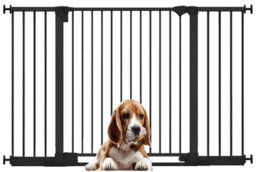 Bettacare Safestep Dog Gate, Black, 152Cm - 159Cm, Extra Low Walkthough, 81Cm Extra Wide Doorway, Extra Wide Pet Gate - thumbnail 1