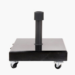 Pacific Lifestyle Polished Black Granite 40Kg Wheeled Parasol Base For Centre Pole Parasols - thumbnail 2