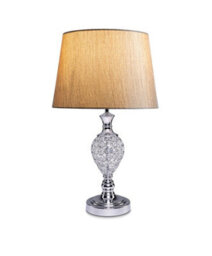 Lighting Supermarket Hannah Luxury Elegant Chrome & Crystal Table Lamp With Charcoal Gold Shade - thumbnail 2