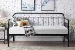 Harlow Black Metal Day Bed With Folding Guest Trundle - thumbnail 5
