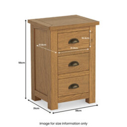 Duchy Waxed Oak 3 Drawer Bedside Table - Fully Assembled By Roseland Furniture - thumbnail 6
