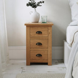 Duchy Waxed Oak 3 Drawer Bedside Table - Fully Assembled By Roseland Furniture - thumbnail 2