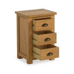 Duchy Waxed Oak 3 Drawer Bedside Table - Fully Assembled By Roseland Furniture - thumbnail 4