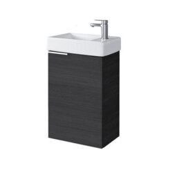 Impact Furniture Bathroom Vanity Unit Small Sink Cabinet 400mm Basin Cloakroom Wall Hung Black Grey Ash Avir - thumbnail 6