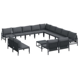 Berkfield Modern Garden Sofa Set 14 Pcs Anthracite Steel