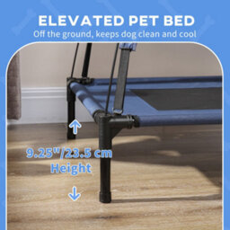 Pawhut 122Cm Elevated Dog Bed Cooling Raised Pet Cot Uv Protection Canopy Blue - thumbnail 7