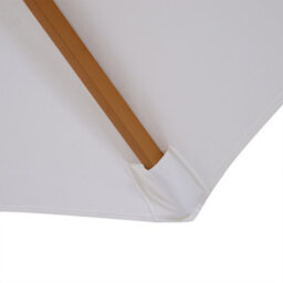 Outsunny 3(M) Wooden Garden Parasol Sun Shade Outdoor Umbrella Canopy White - thumbnail 8