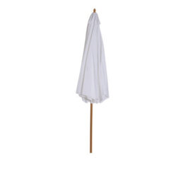 Outsunny 3(M) Wooden Garden Parasol Sun Shade Outdoor Umbrella Canopy White - thumbnail 7