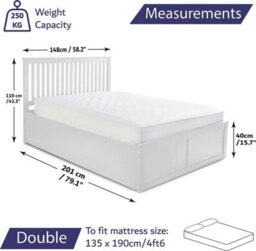 Home Treats Wooden Ottoman Bed Frame Double With Hybrid Mattress - thumbnail 7