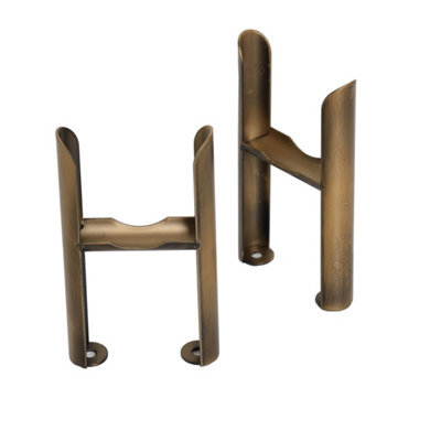 Plum&clay Corwin Pair Of Rustic Brass Triple Column Radiator Feet
