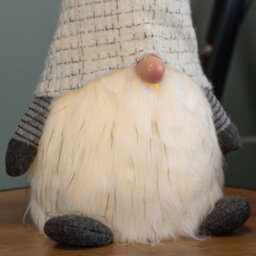 Samuel Alexander 50Cm Battery Operated Christmas Sitting Gonk Decoration In Light Grey - thumbnail 6