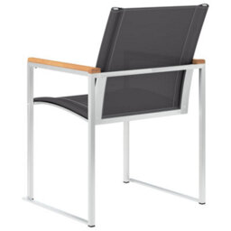 Berkfield Garden Chairs 4 Pcs Textilene And Stainless Steel Grey - thumbnail 5