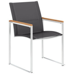 Berkfield Garden Chairs 4 Pcs Textilene And Stainless Steel Grey - thumbnail 2