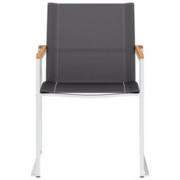 Berkfield Garden Chairs 4 Pcs Textilene And Stainless Steel Grey - thumbnail 3