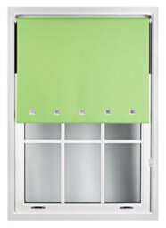 Furnished Blackout Roller Blinds With Square Eyelets And Metal Fittings- Lime Green Trimmable (W)185Cm (L)210Cm - thumbnail 2