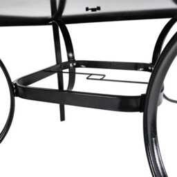 Breeins 105Cm W Square Wrought Iron Style Garden Table With Tempered Glass Top And Parasol Hole, Black - thumbnail 4