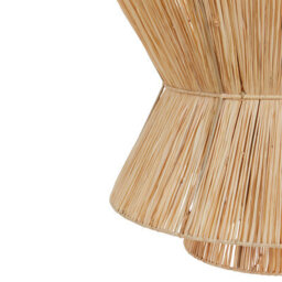 Beliani Boho Pendant Lamp With Natural Straw Shade And Black Iron Base - W45 X D45 X H131 Cm - thumbnail 5